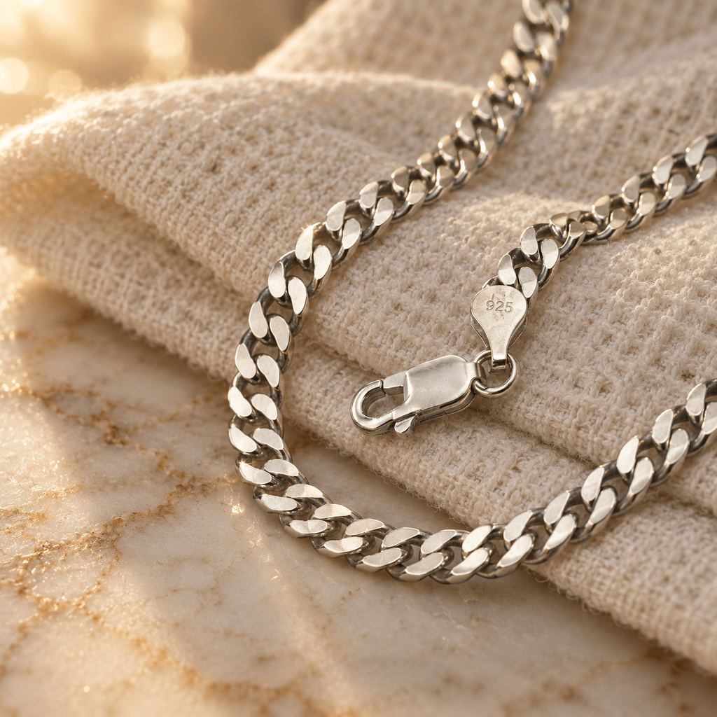 REGENT - 925 Sterling Silver Cuban Chain Necklace