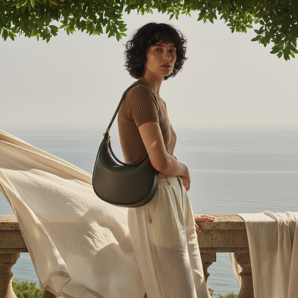 SÉLÈNE - Genuine Leather Crescent Bag