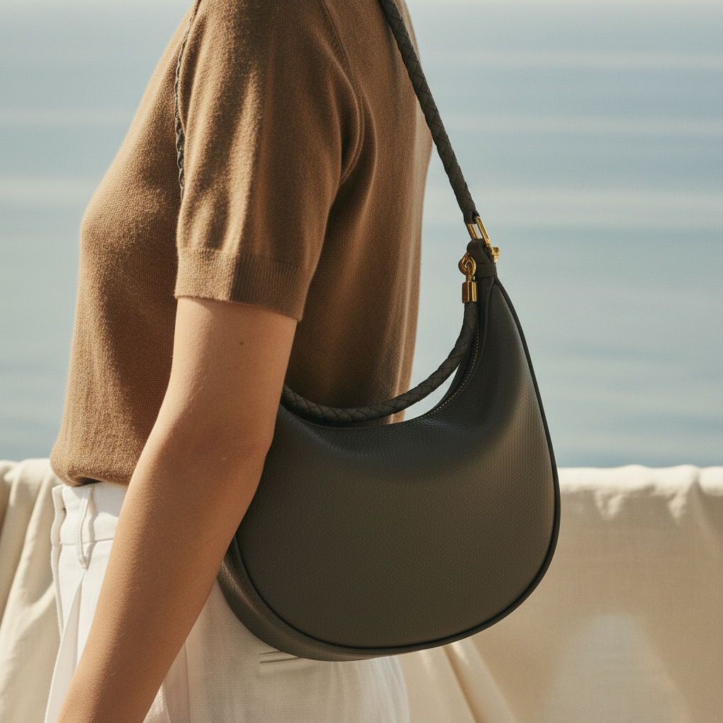SÉLÈNE - Genuine Leather Crescent Bag
