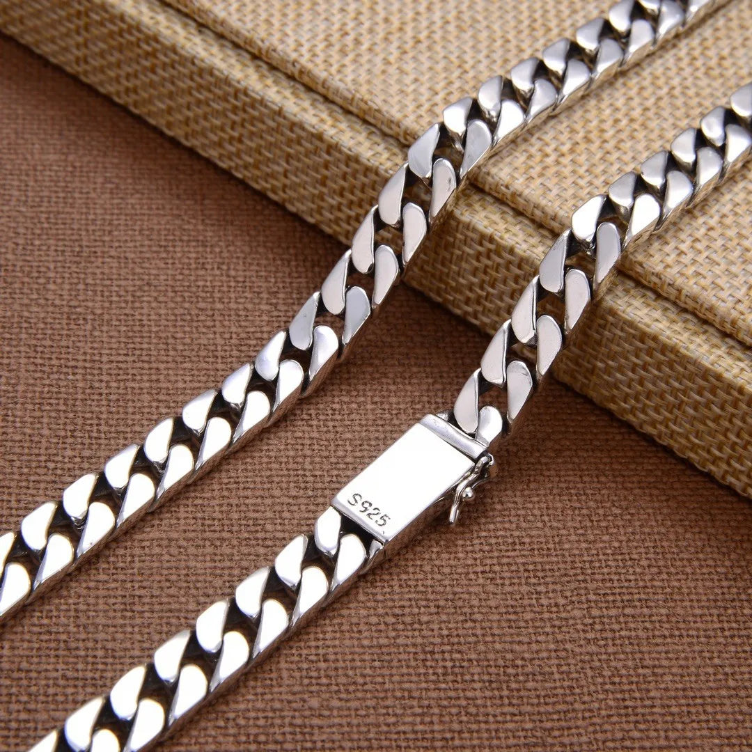 SOVEREIGN - 925 Sterling Silver Cuban Chain Necklace