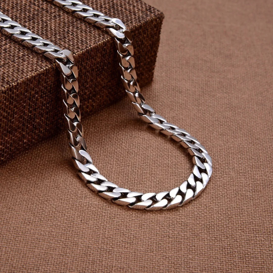 SOVEREIGN - 925 Sterling Silver Cuban Chain Necklace
