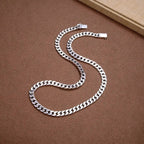 SOVEREIGN - 925 Sterling Silver Cuban Chain Necklace
