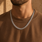 SOVEREIGN - 925 Sterling Silver Cuban Chain Necklace