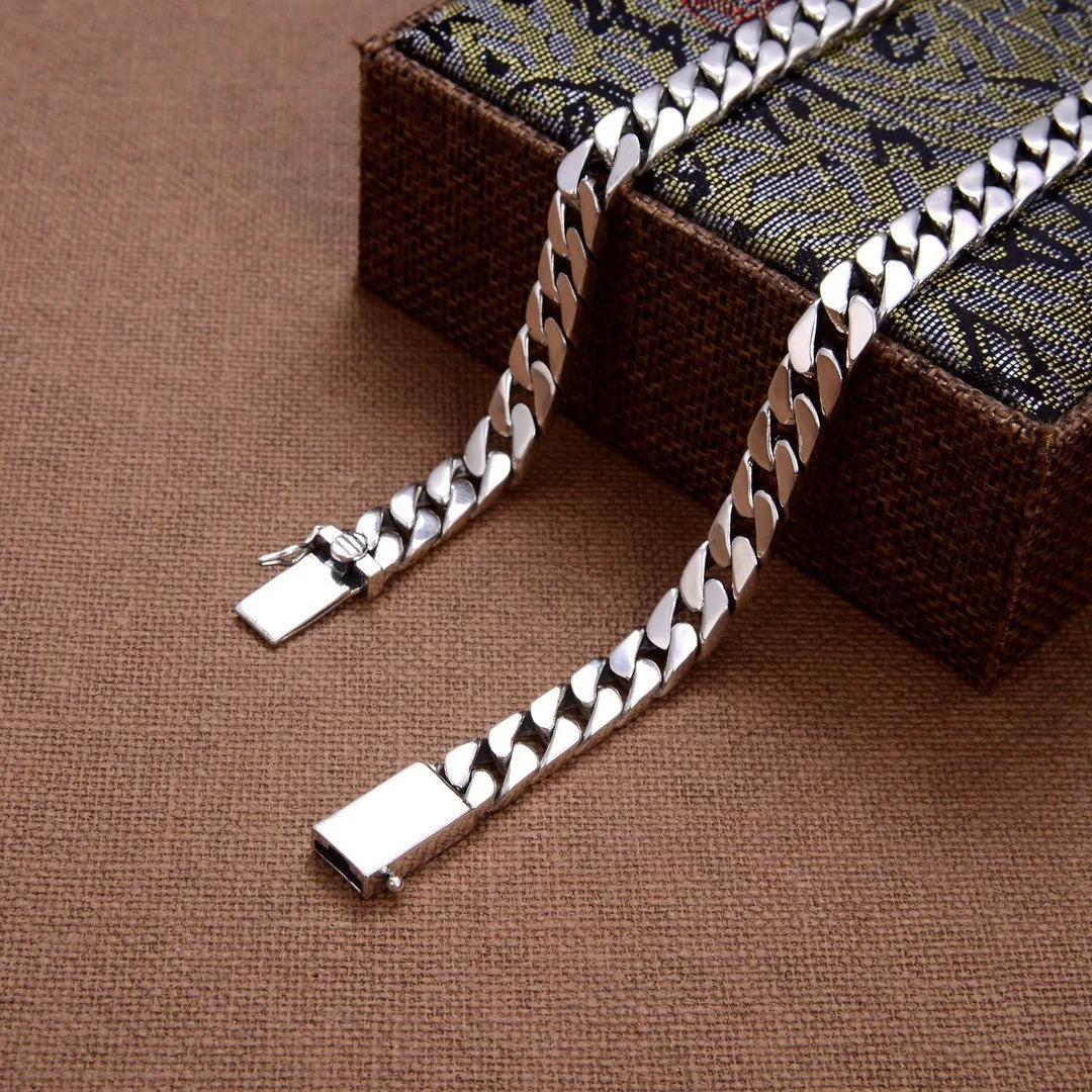 SOVEREIGN - 925 Sterling Silver Cuban Chain Necklace