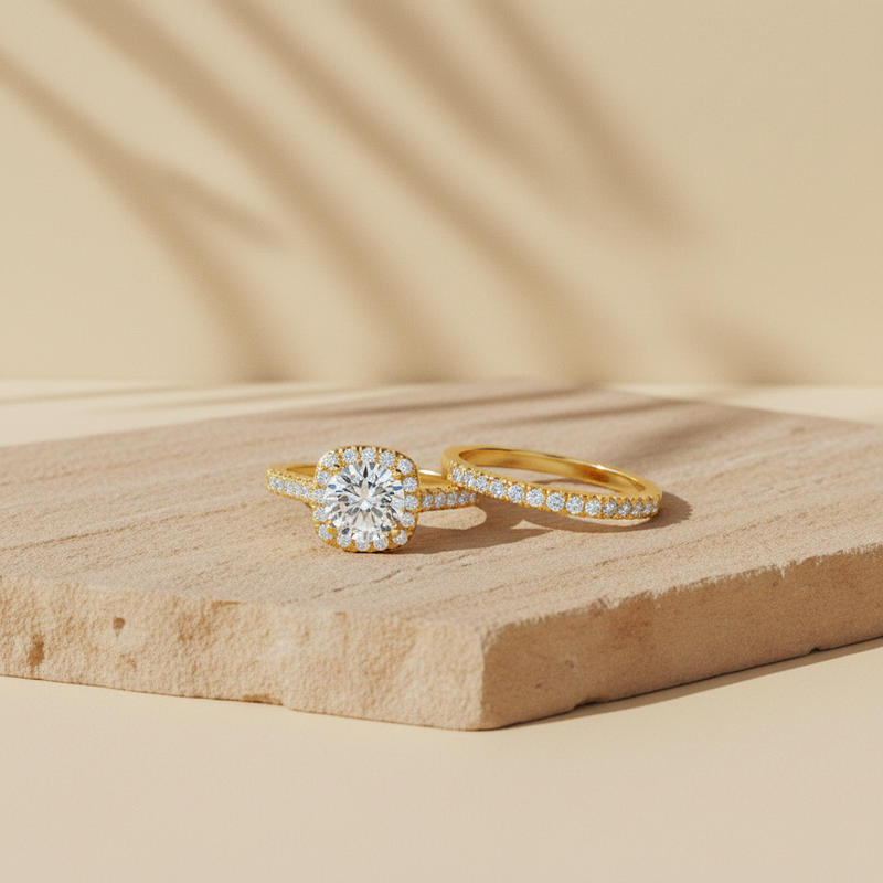 TOUJOURS - 925 Sterling Silver Ring Set