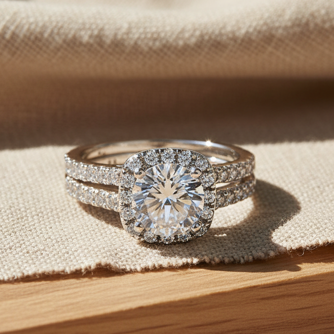 TOUJOURS - 925 Sterling Silver Ring Set