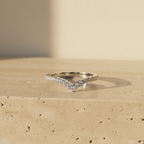 ZOE - Chevron 925 Sterling Silver Moissanites Ring