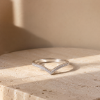 ZOE - 18K White Gold Vermeil 925 Sterling Silver Moissanite Ring